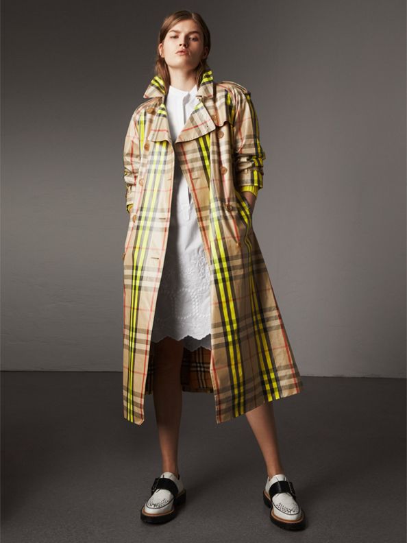 Laminated Check Trench Coat – Online Exclusive