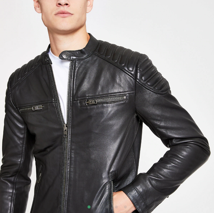 Superdry black leather jacket
